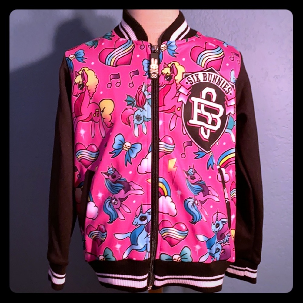 Kids bomber jacket Unicorn pink size 4 years